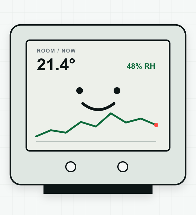 WonderSift illustration of the Weathergotchi e-paper climate pet